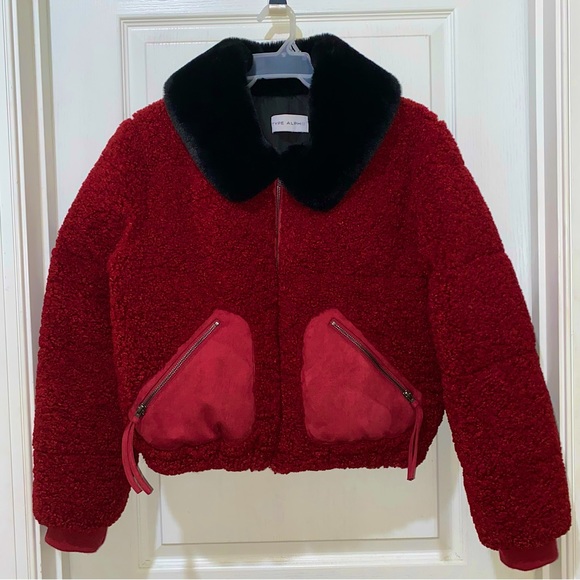 Type Alpha Teddy Jacket Cropped Red Coat Ladies Small Medium - see measurements - Picture 2 of 11